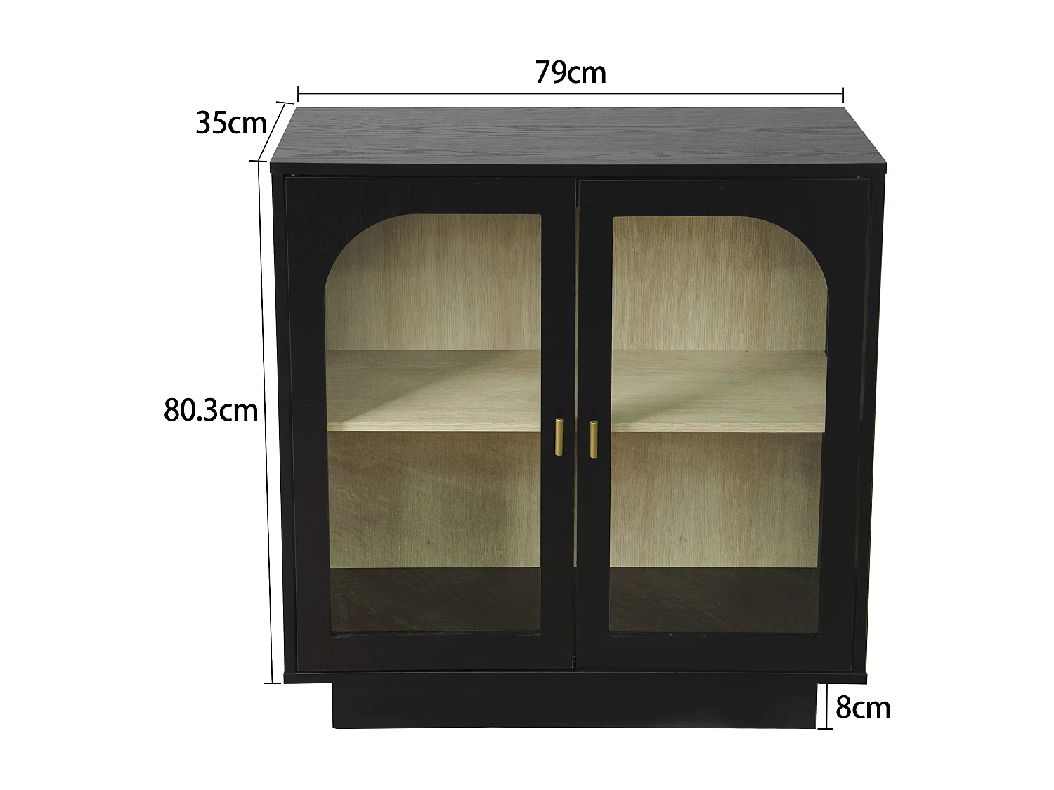 Armoire double porte panneau particules rangement bureau chambre salon noir 80 cm