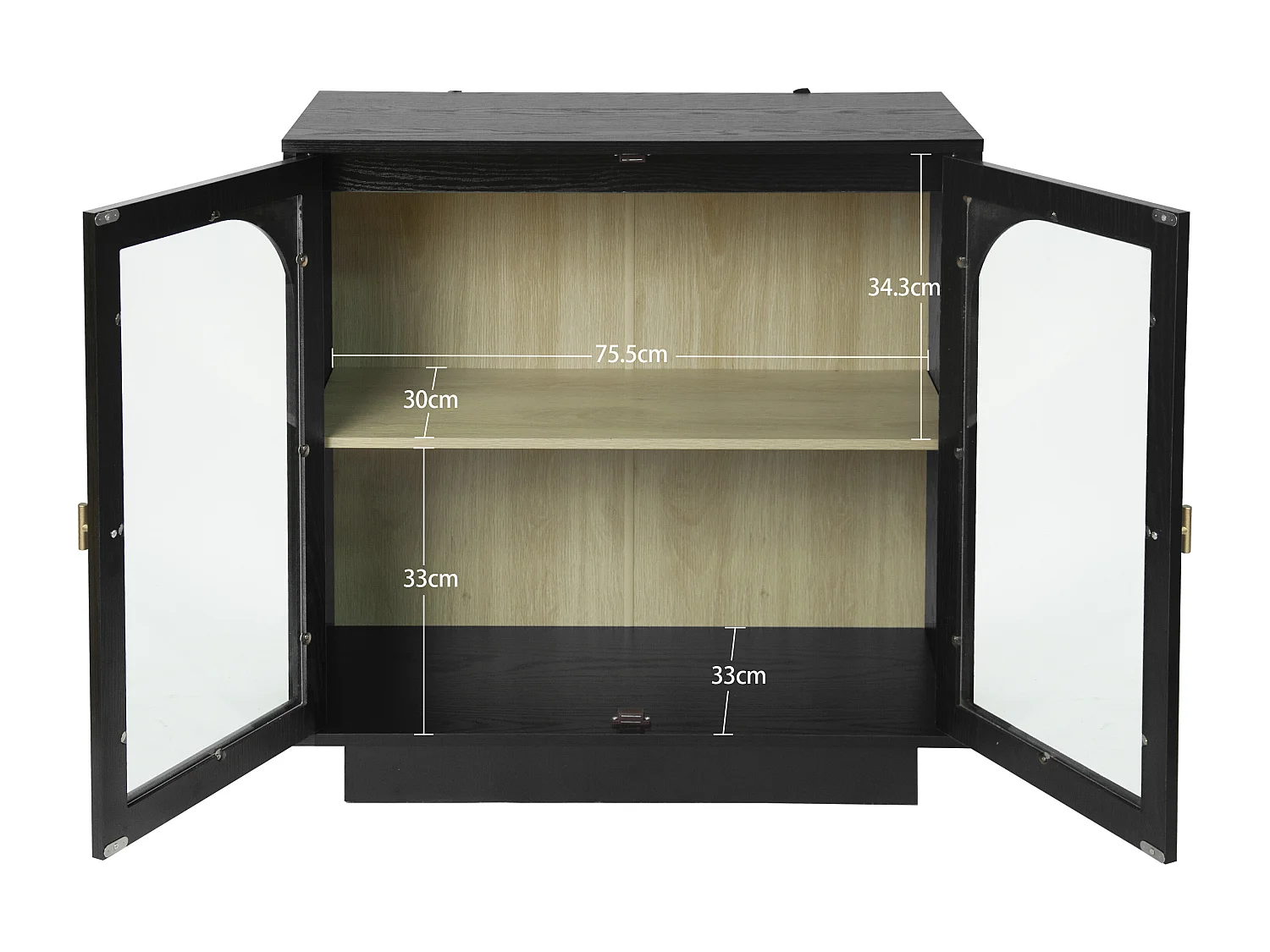 Armoire double porte panneau particules rangement bureau chambre salon noir 80 cm