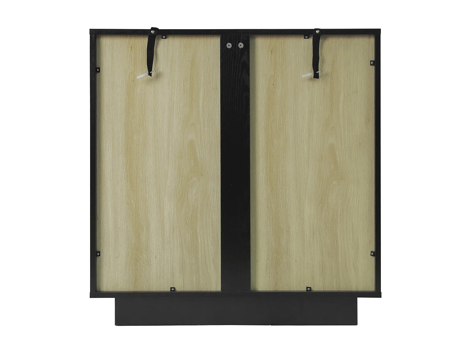Armoire double porte panneau particules rangement bureau chambre salon noir 80 cm