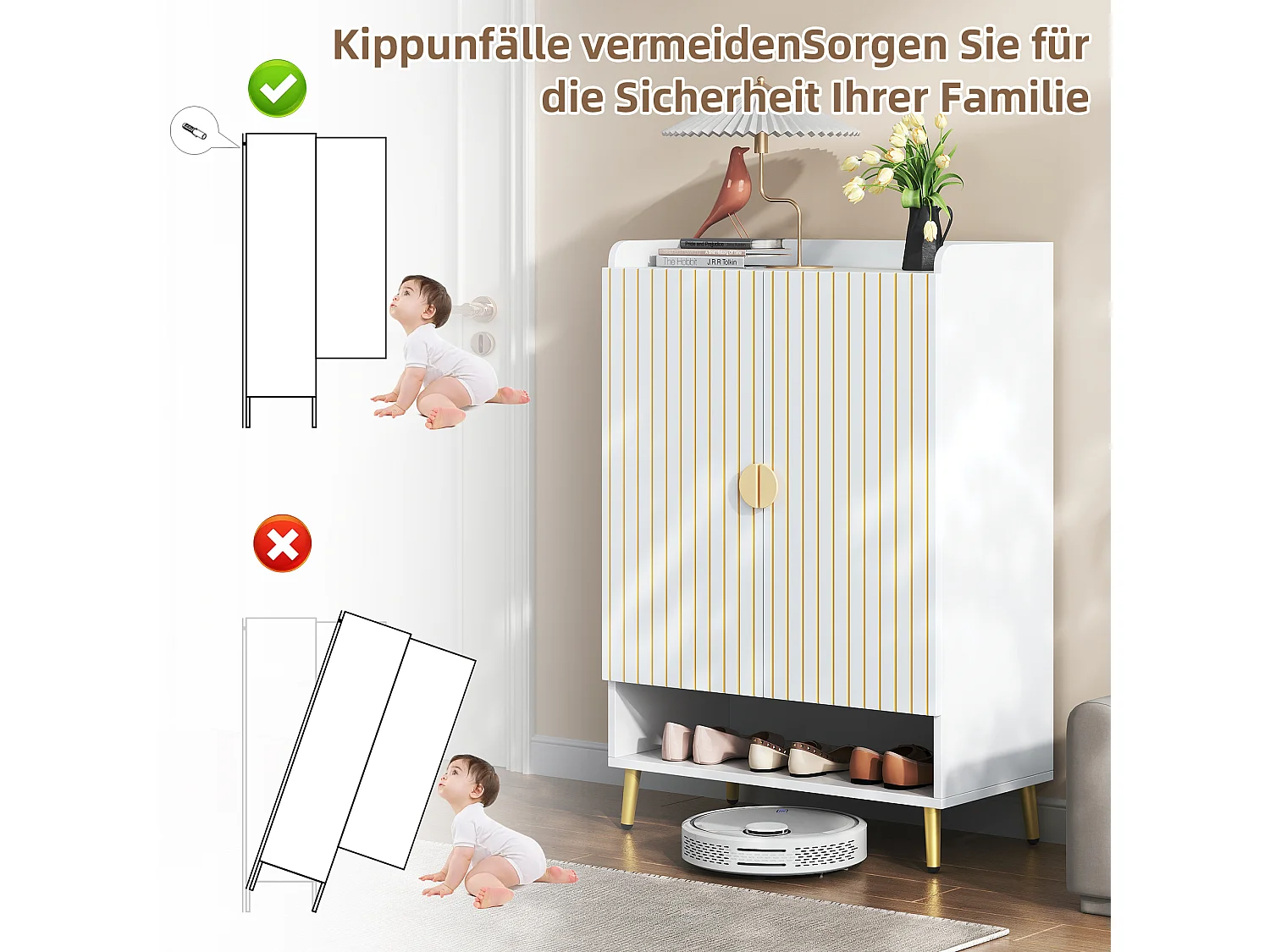 Mobile da pavimento MDF bianco opaco 3 ripiani con tiro basso ingresso 75x37x110 cm