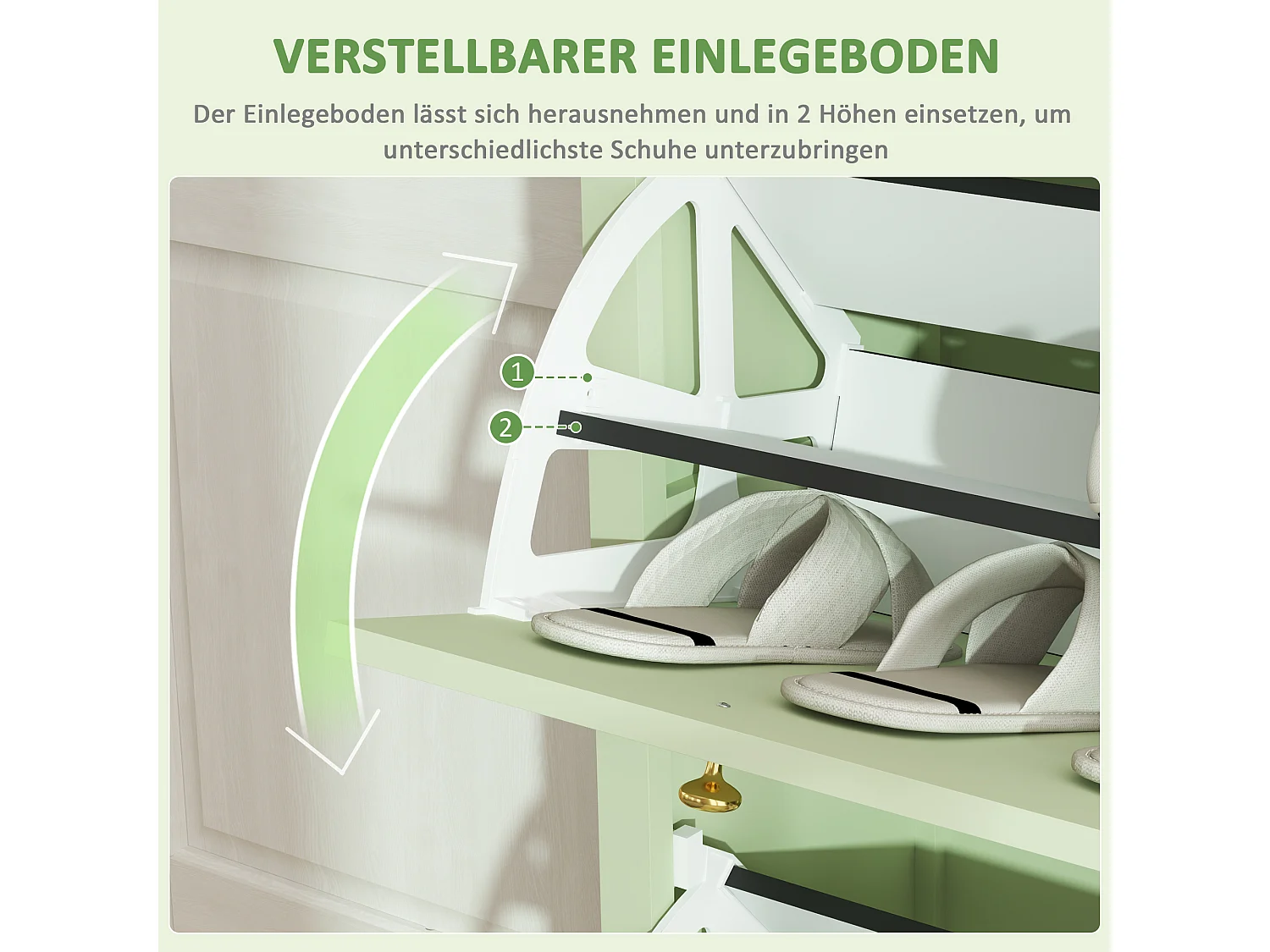 Mobile da pavimento in legno verde 2 abattants 1 tiroir pour entrée ou couloir 88x30x120 cm