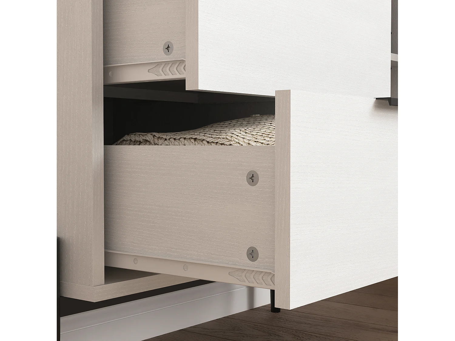 Buffet in legno con 3 cassetti, 1 porta e 1 porta vetrata per cucina, salone o antipasto 85x40x120 cm