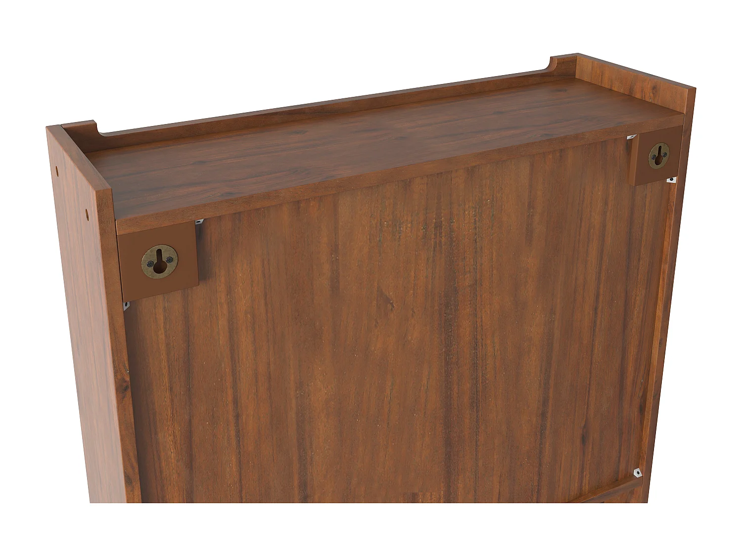 Meuble murale 63 cm doppia porta vitrée rangement vintage bois MDF verre pour salle de bain kitchen salon marron