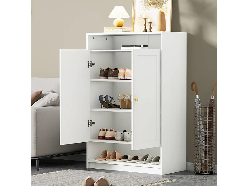 Mobile con sedie in pannello MDF, con sedie a chiave, borsa per ingresso bianca, 73x34x109 cm