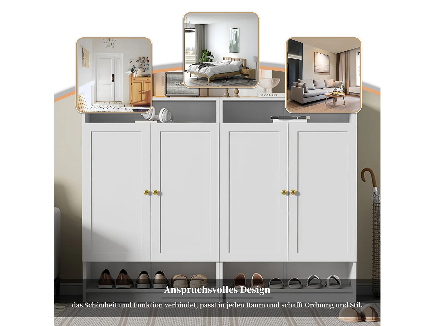 Mobile con sedie in pannello MDF, con sedie a chiave, borsa per ingresso bianca, 73x34x109 cm