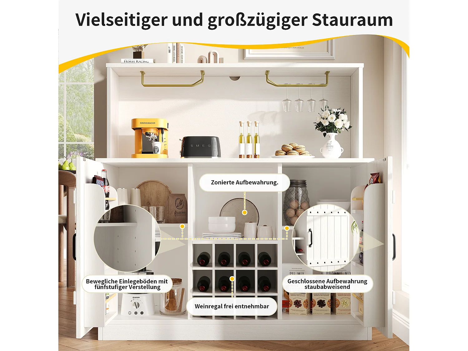 Buffet MDF 120x40x120 cm Rangement Moderne Salon Salle à Manger Blanc Noir