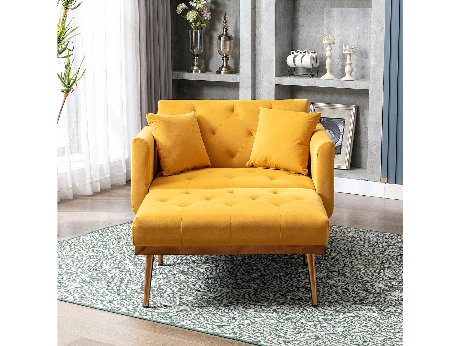 Sillón reclinable ajustable de tela moderna Mango para sala de estar, dormitorio y oficina