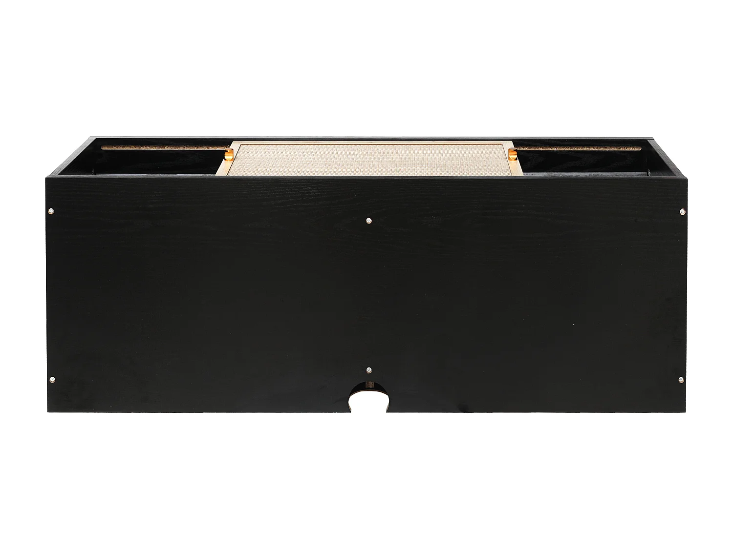 Armoire murale 110 cm avec portes coulissantes rotin résistant rangement salon chambre bureau noir