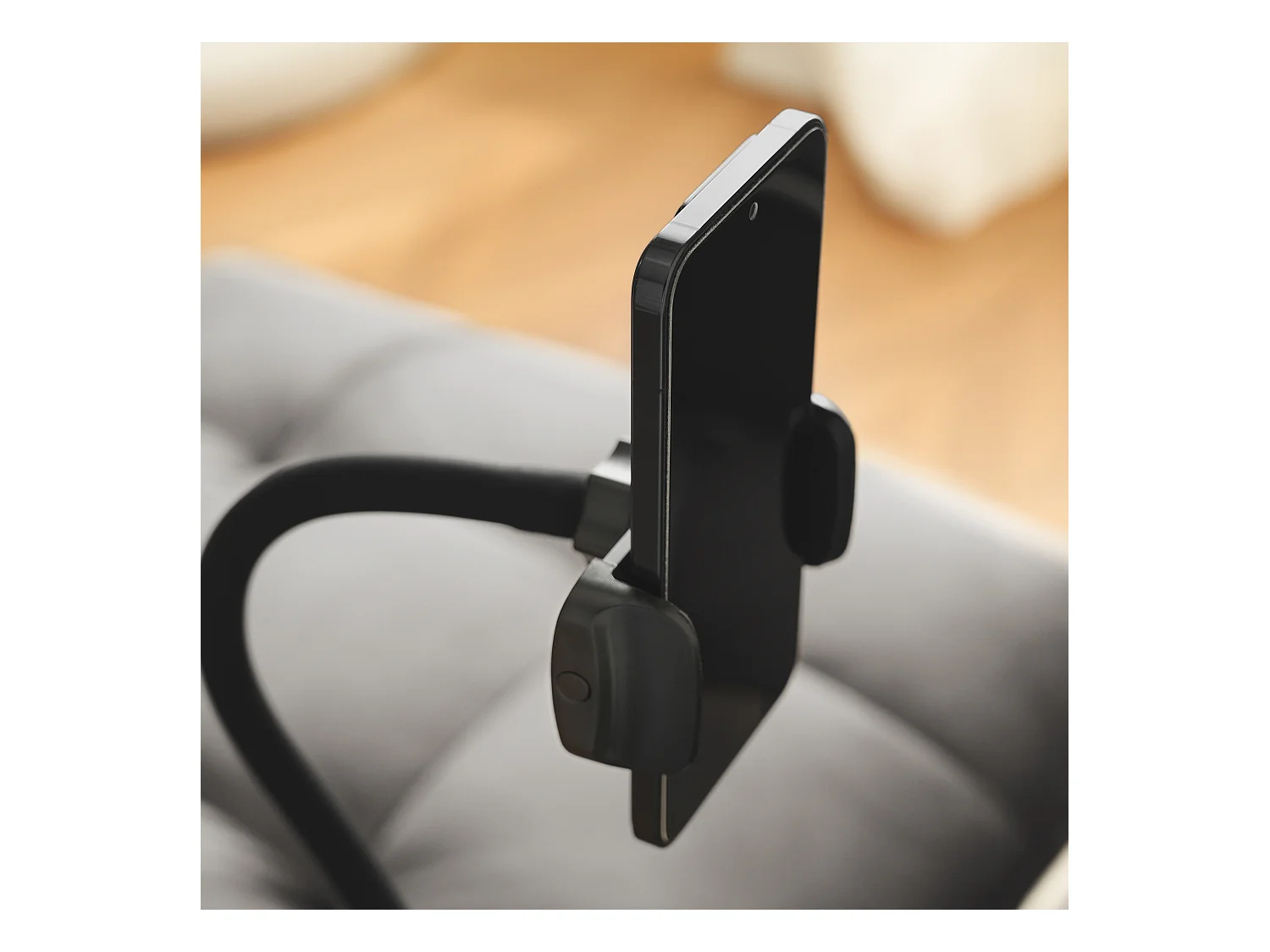 Canapé-lit 3-en-1 convertibile in velluto con riposa-boissons et tablette pour petit espace gris