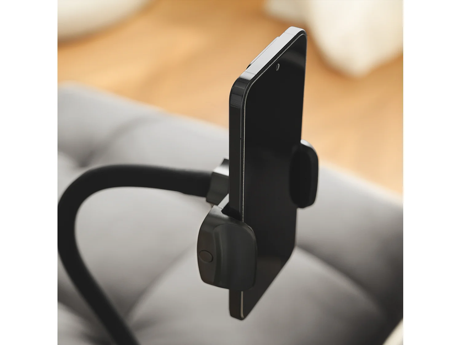 Sofá cama convertible 3 en 1 de terciopelo con portavasos y bandeja para espacios pequeños, gris