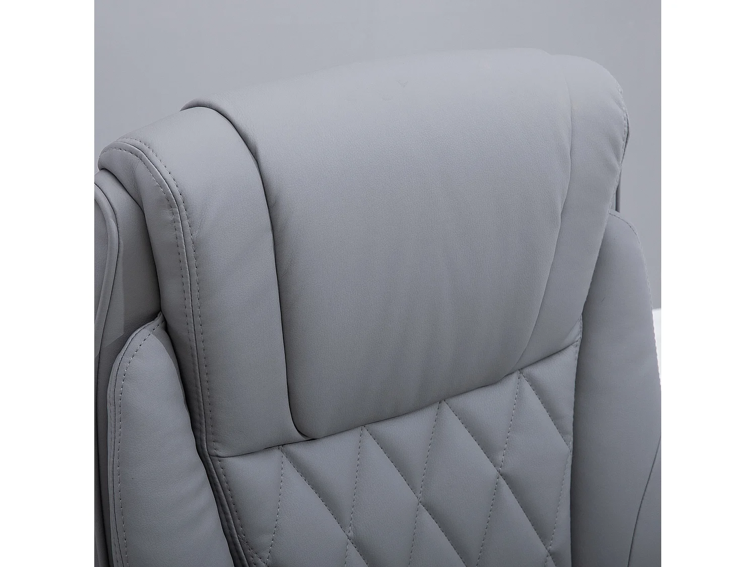 Fauteuil de bureau ergonomique en simili cuir gris accoudoirs réglables bascule hauteur 135 kg