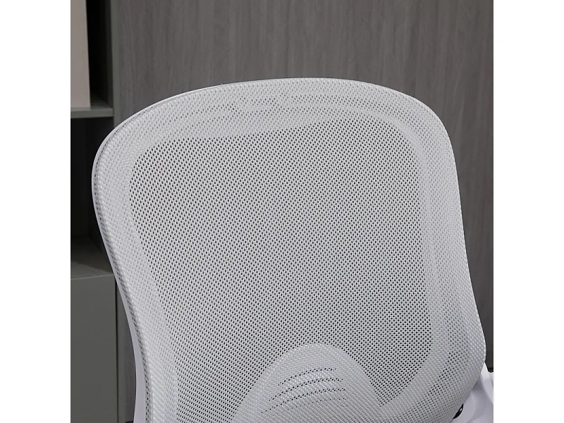 Sedia da ufficio ergonomica con comodini relevables, dossier in maglia e poggiapiedi regolabili grigio chiaro