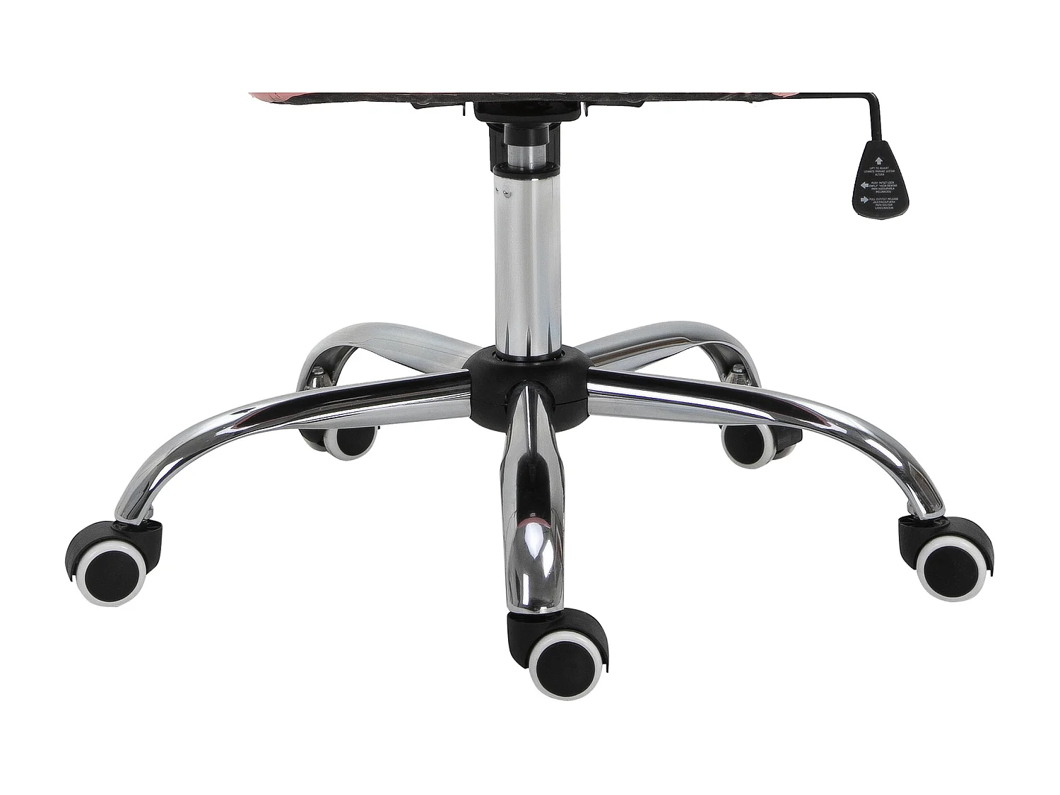 Silla de oficina ergonómica PU rosa con respaldo acolchado silla ejecutiva 59,5x60,5x95-105cm