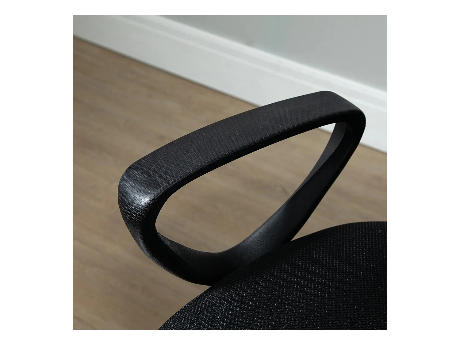 Chaise longue assis-debout ergonomica in metallo con poggiapiedi regolabile scrivania nera 59,5x60x102,5–126cm