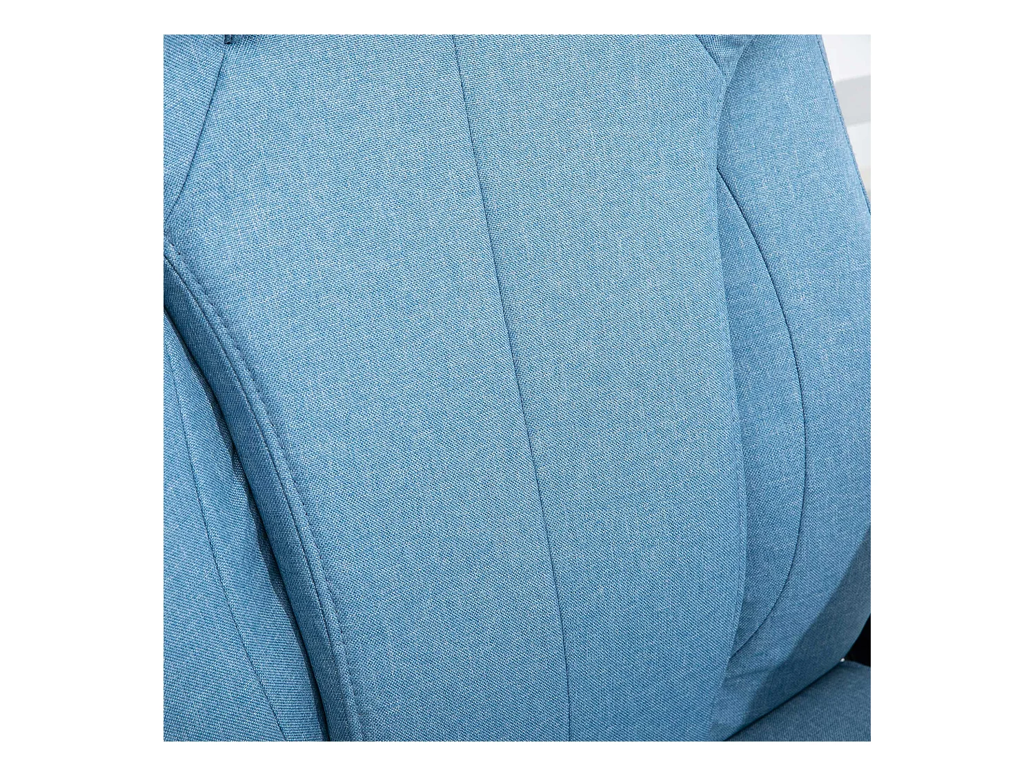 Cadeira de escritório ergonômica em linho azul claro com encosto alto e giratório 66x75x110-120cm