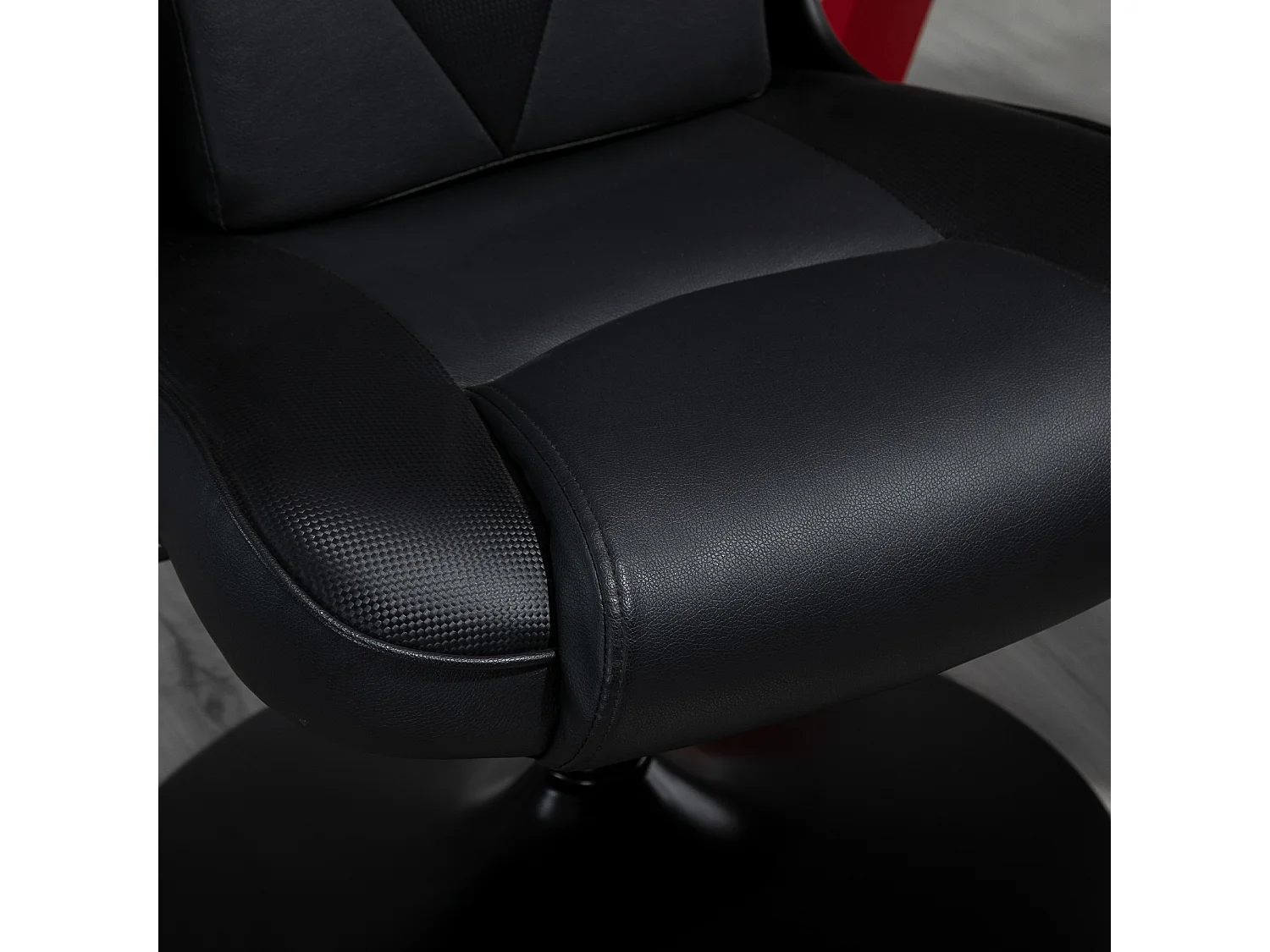 Chaise gaming ergonomica in simile cuoio nero con schienale inclinabile e rotazione di 360° per scrivania