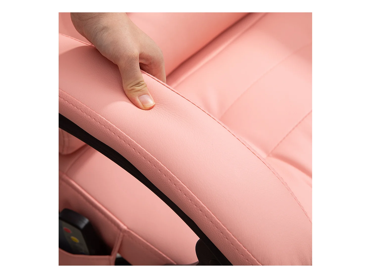 Cadeira de escritório ergonômica de tecido com 7 pontos de massagem, assento reclinável, ajustável, rosa