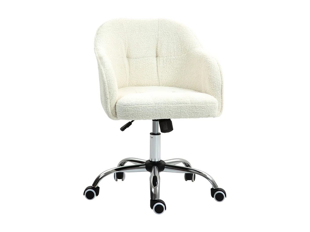 Cadeira de escritório giratória ergonômica, Teddysamt, altura ajustável, creme, Homeoffice