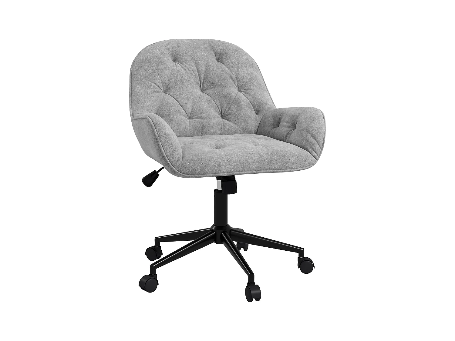 Comoda scrivania in velluto grigio chiaro ergonomica regolabile pivotante per salone e scrivania