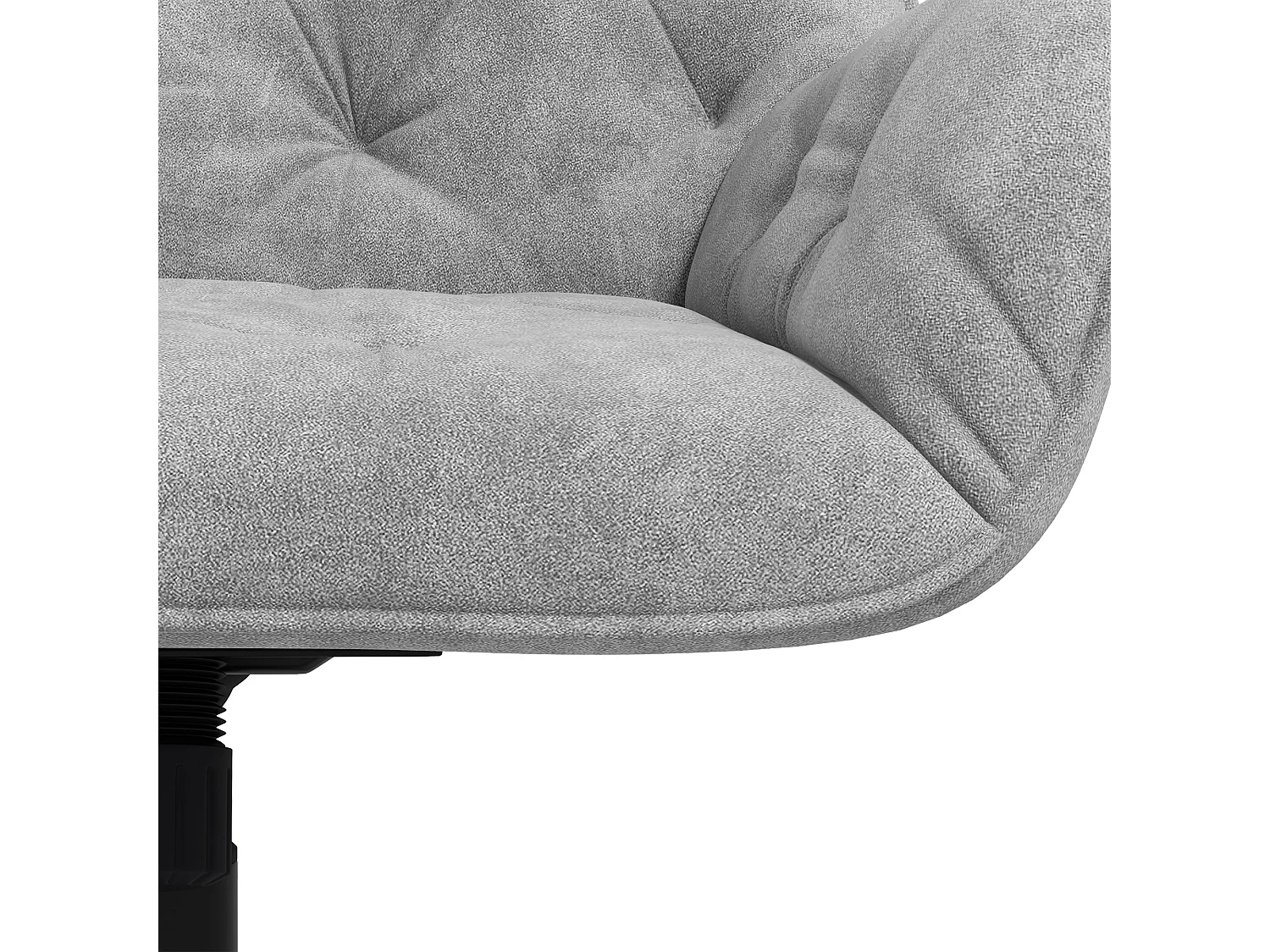 Silla de oficina ergonómica y ajustable de terciopelo gris claro, giratoria para sala de estar y oficina.