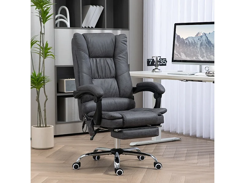Fauteuil de Bureau Massage et chauffant grigio foncé ergonomico 135° inclinabile fino a 120 kg