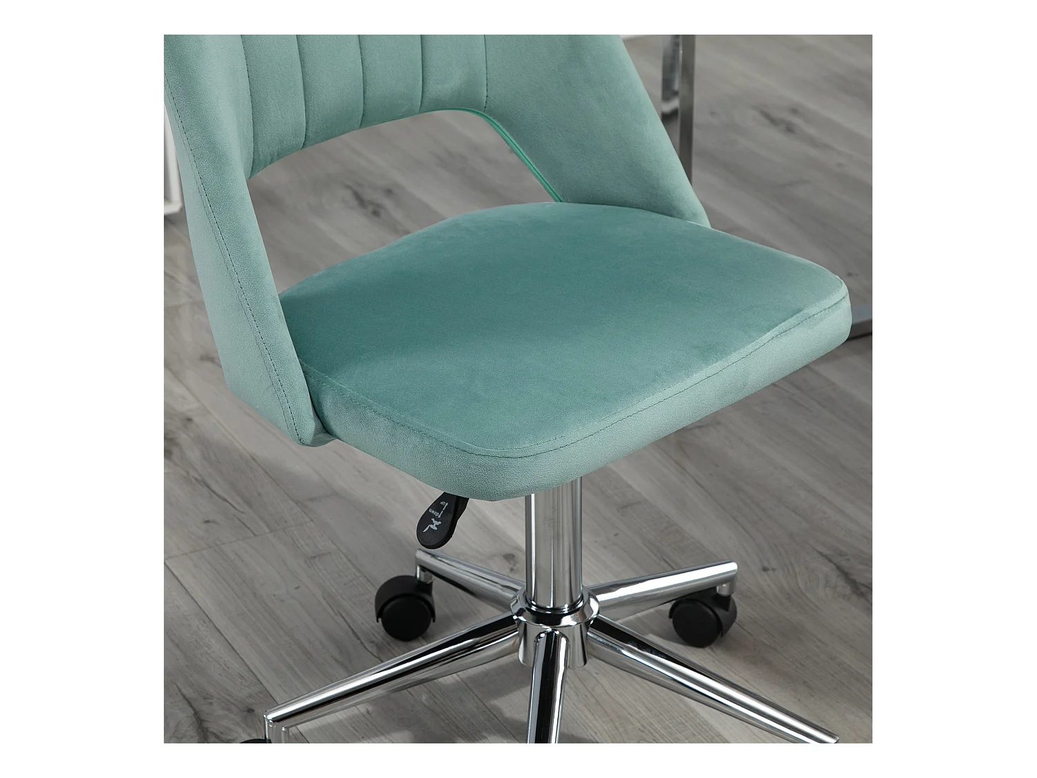 Chaise-office ergonomica in velluto pivotante senza poggiapiedi verde Homeoffice 120 kg