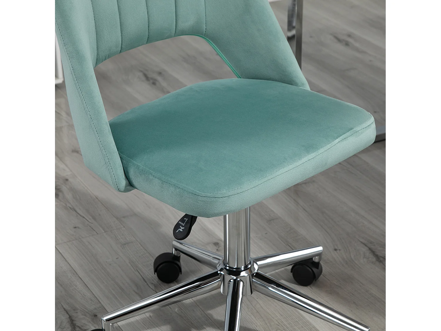 Chaise bureau ergonomique velours pivotante sans accoudoirs verte Homeoffice 120kg
