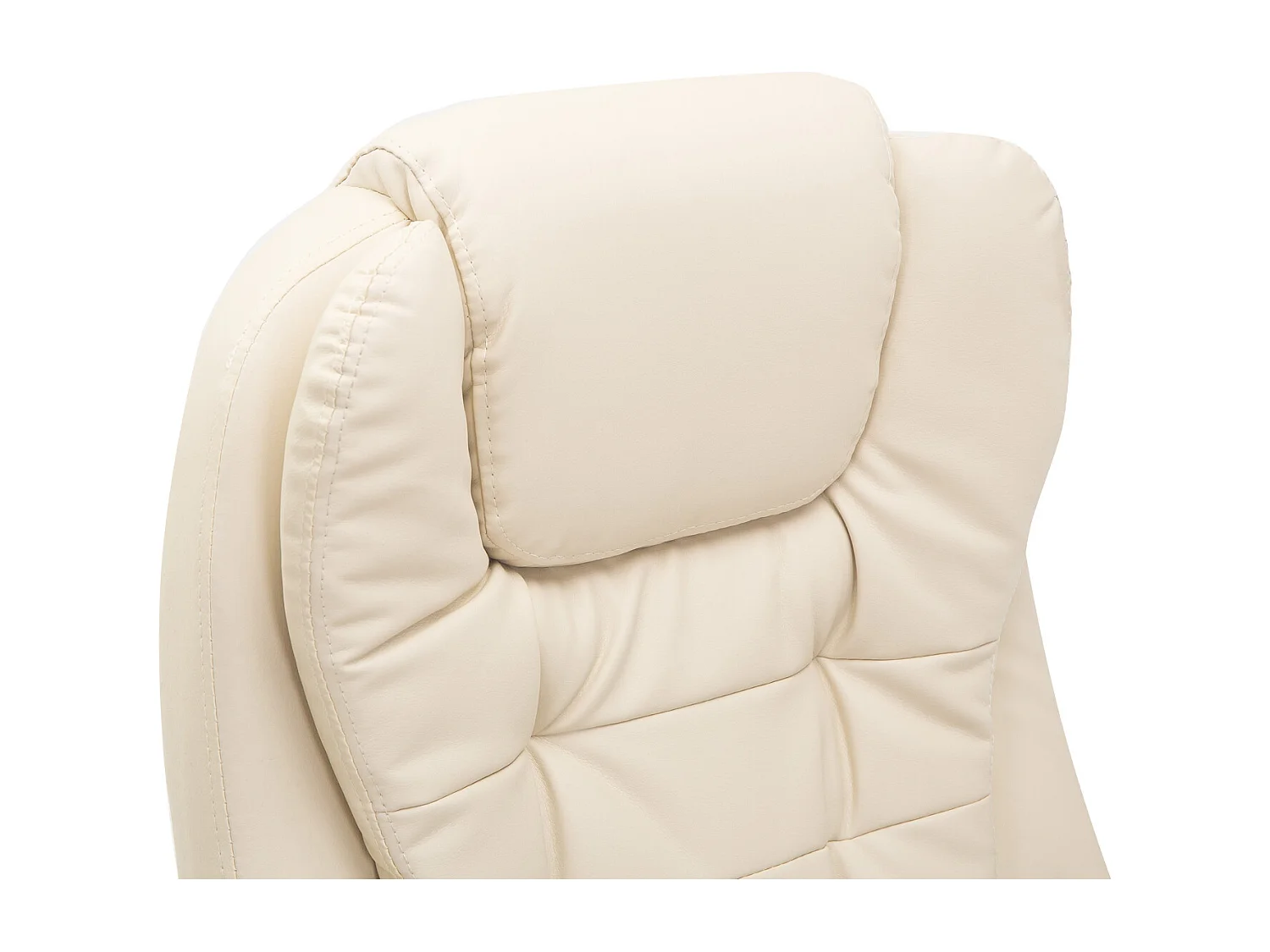 Sillón ergonómico de masaje para oficina en piel sintética con calefacción giratoria color beige