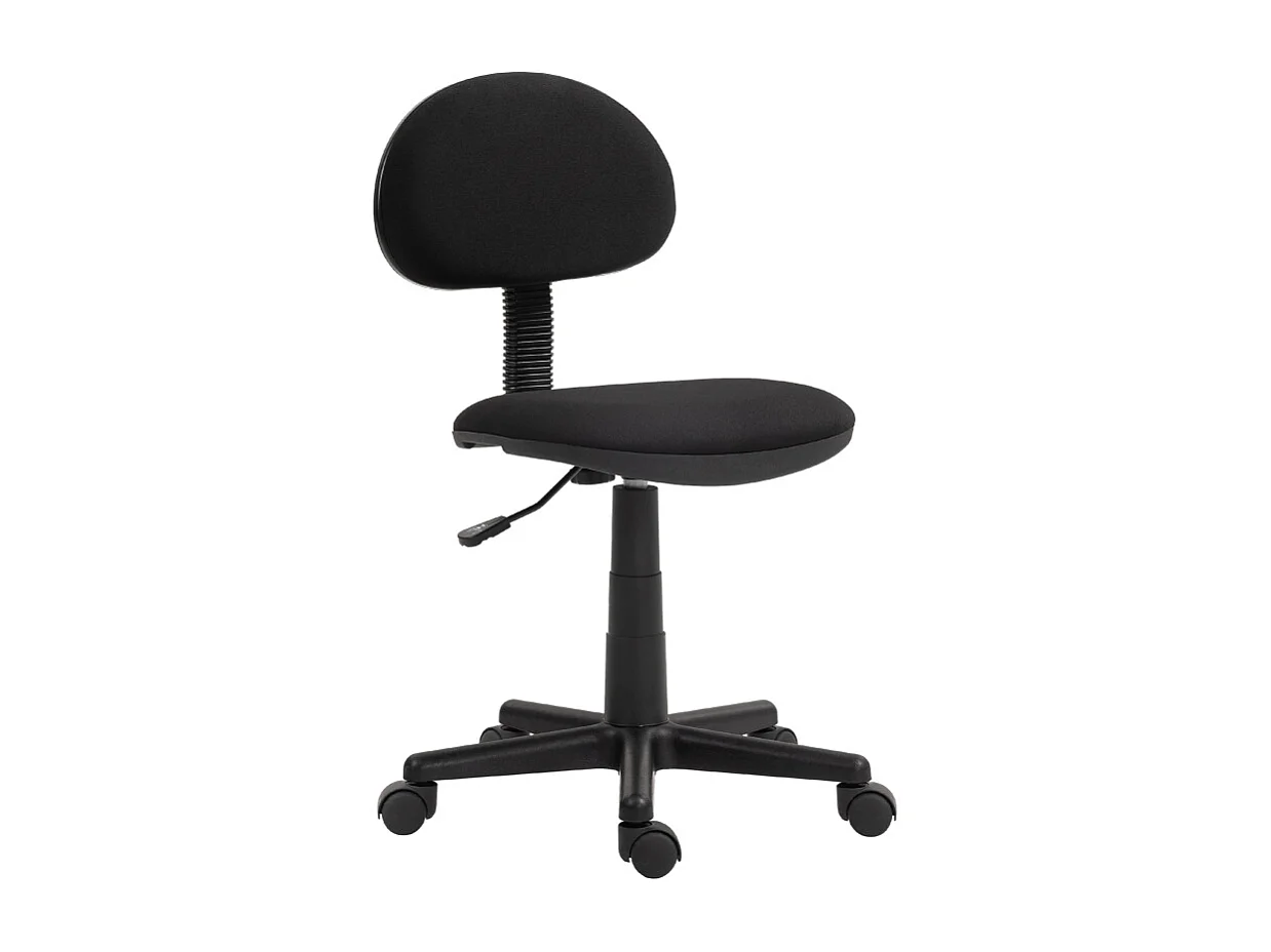 Chaise de bureau pivotante tissu élastique ergonomique sans accoudoirs pour ordinateur noir