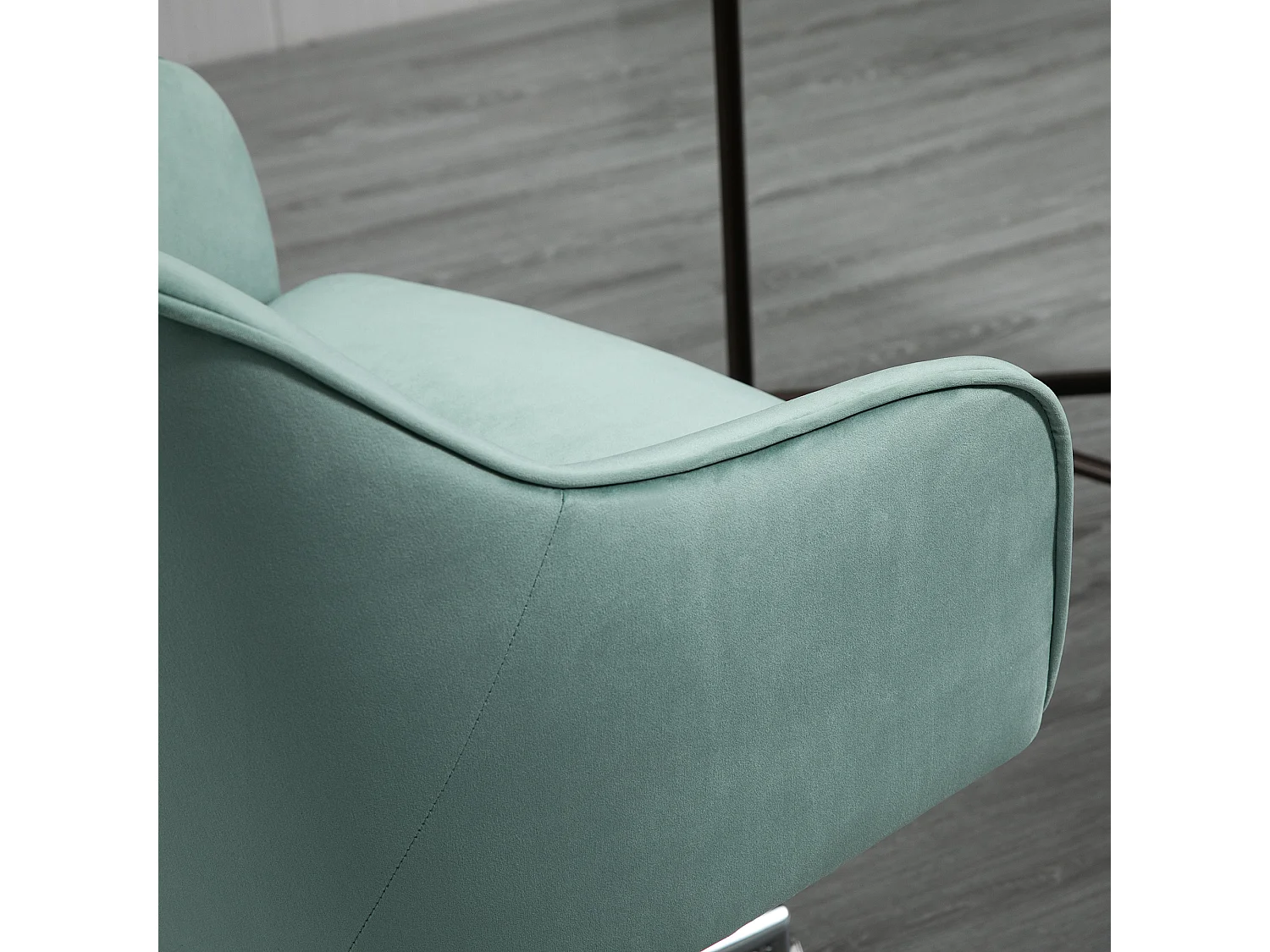 Fauteuil de Bureau rétro velours réglable pivotant avec dossier inclinable vert 120 kg