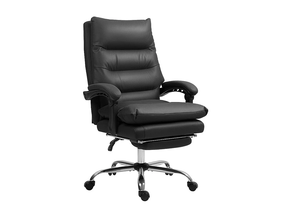 Fauteuil bureau ergonomique massage avec chauffage, réglable hauteur, pivotant, noir