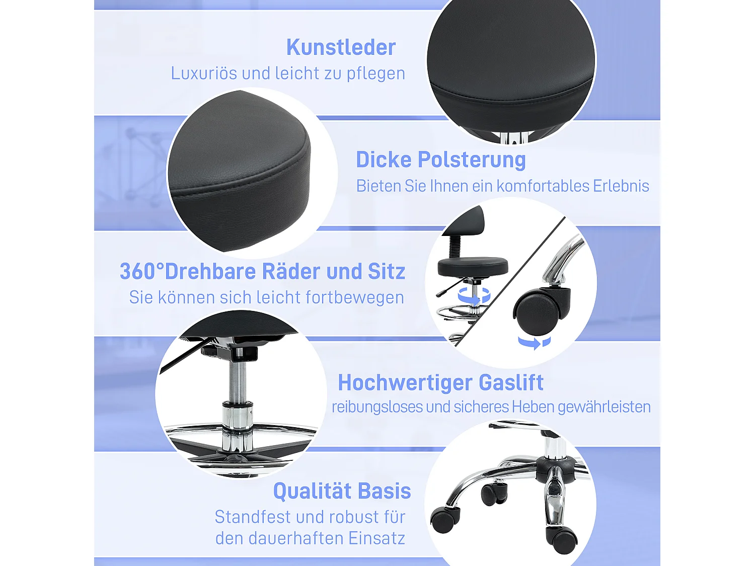 Comodino ergonomico in PU con poggiapiedi regolabile nero per coordinatore e casa