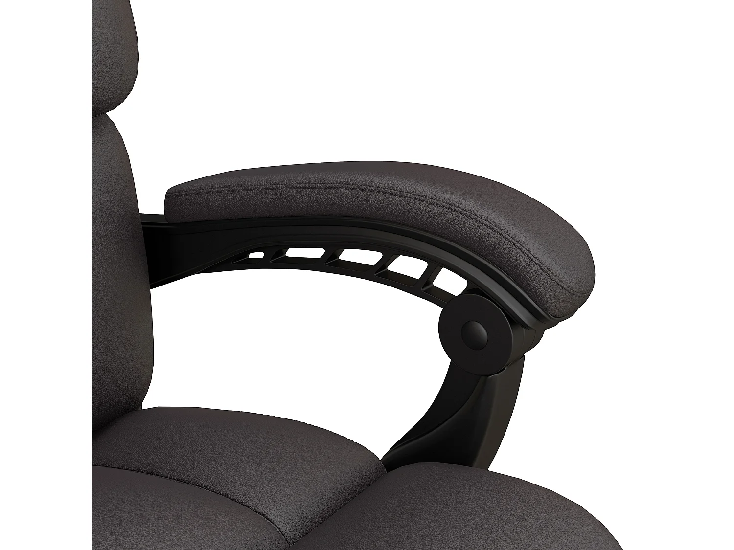 Fauteuil de bureau ergonomique massage hauteur réglable avec repose-pieds Marron