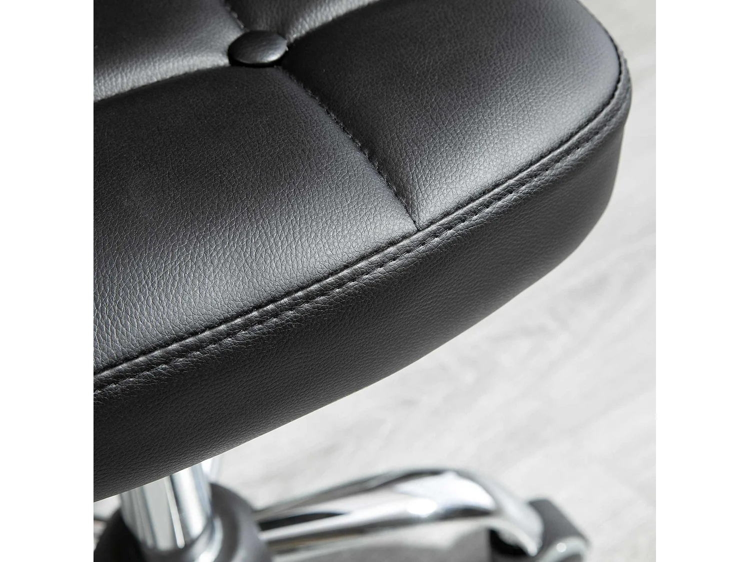 Lotto 2 tabourets pivotants avec dossier cuir synthétique et acier 72-87 cm gris foncé