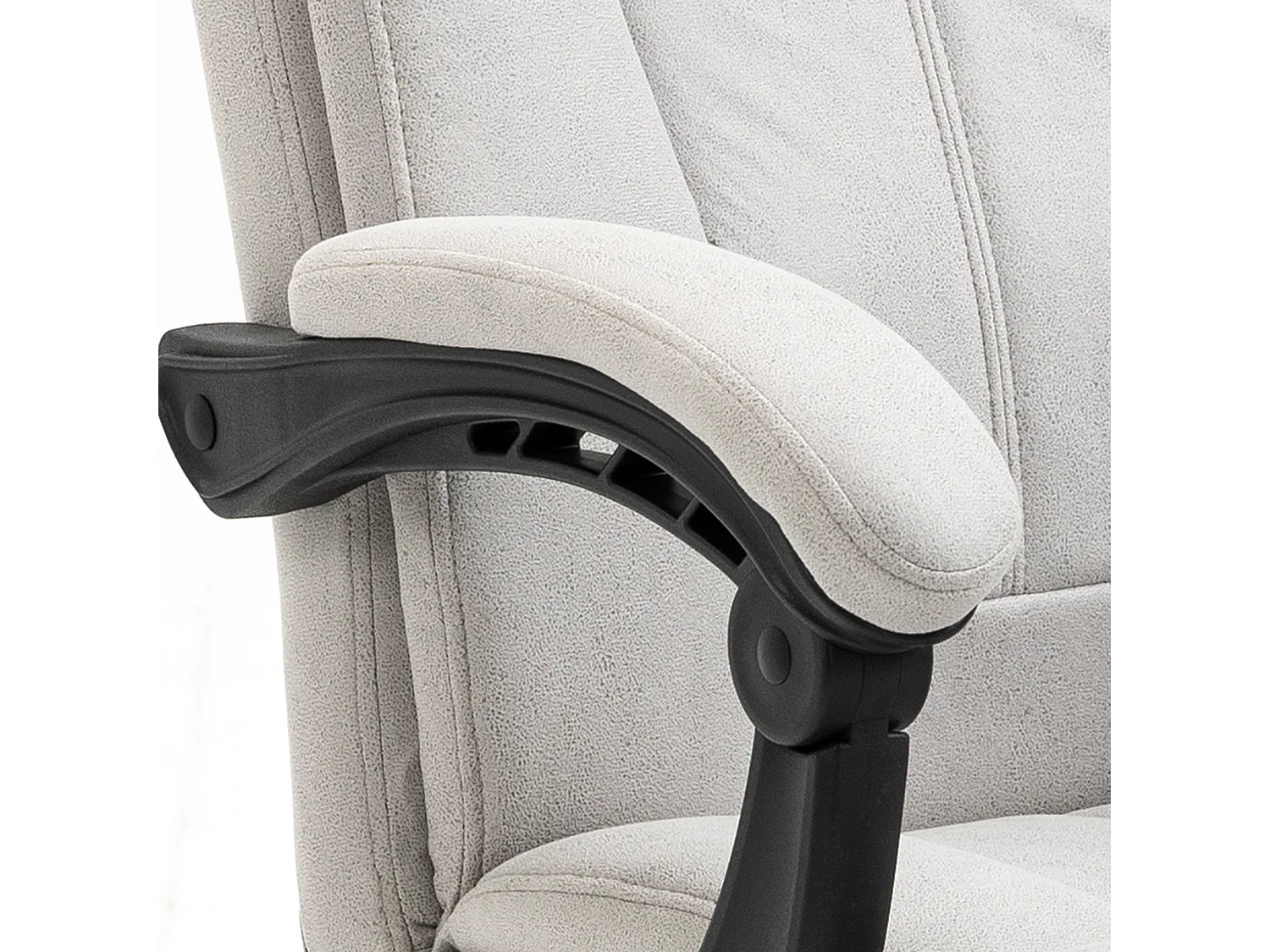 Cadeira de escritório ergonômica com massagem, apoio para os pés ajustável, microfibra cinza claro