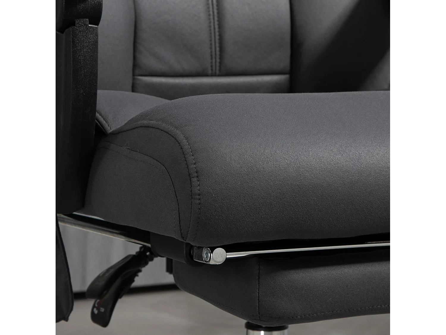 Silla de oficina ergonómica con masaje, reclinable, regulable en altura, microfibra, gris oscuro
