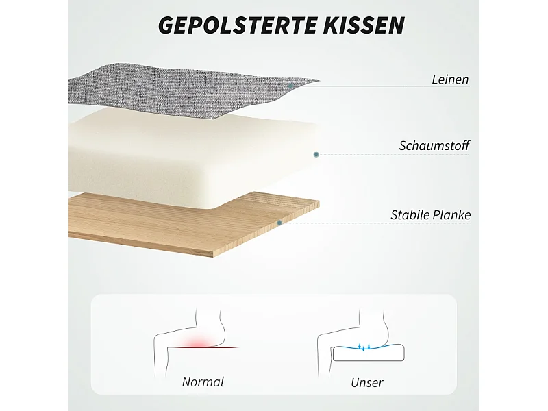 Fauteuil de bureau ergonomique avec massage et inclinaison, revêtement lin, gris, 360° pivot