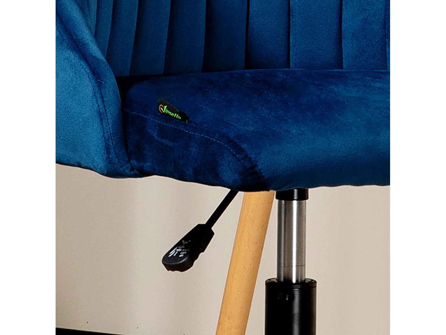 Cadeira de escritório ergonômica com tecido giratório ajustável, azul, 50x58x77-87cm, sala de estar e escritório