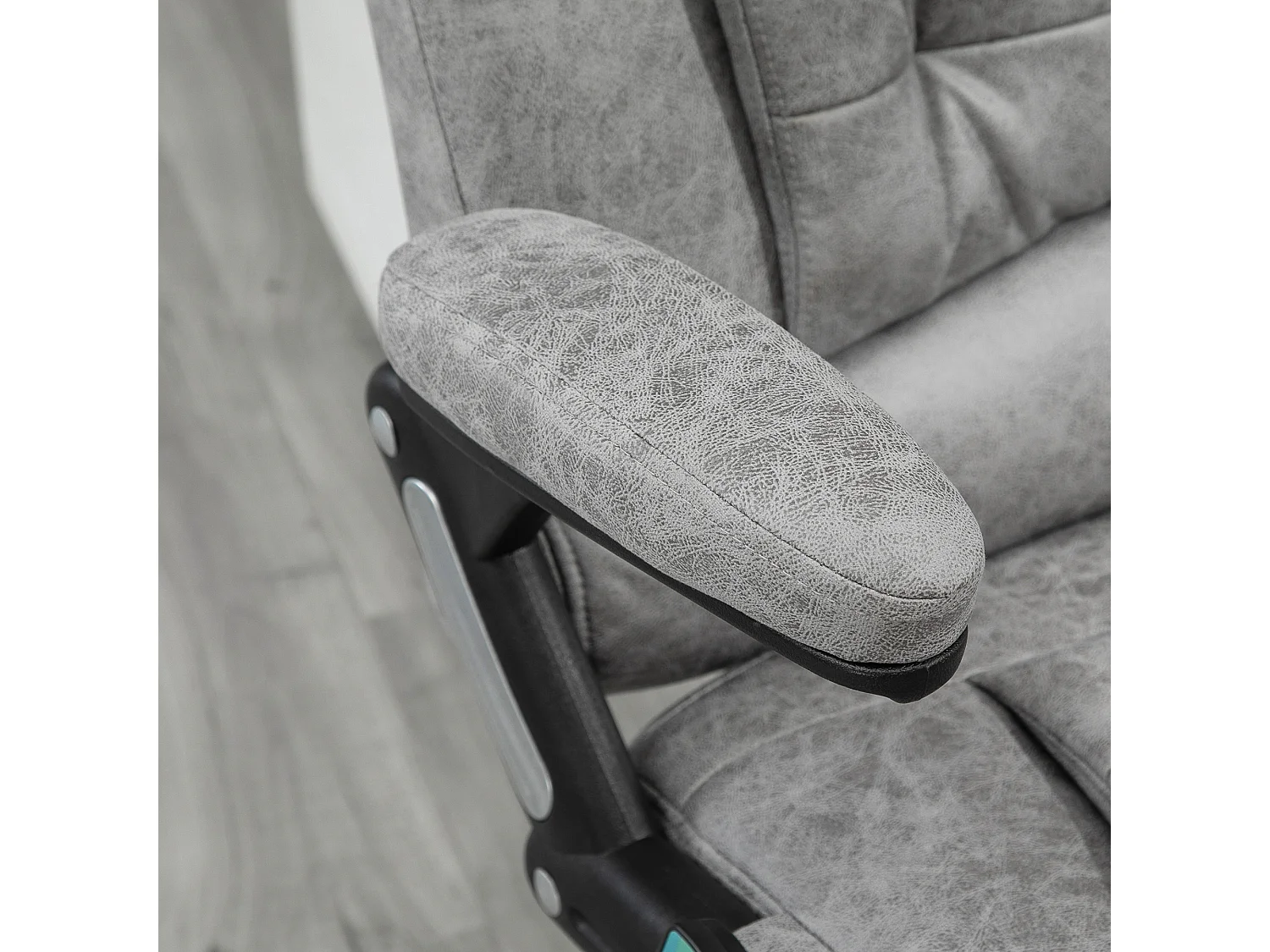 Cadeira ergonômica de escritório com massagem e aquecimento, giratória ajustável, cinza 68x72x110-120cm