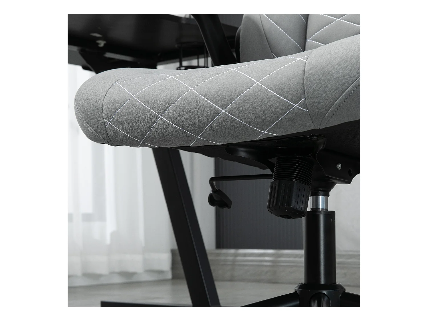 Cadeira ergonômica de escritório em microfibra, poltrona giratória, braços ajustáveis, Homeoffice 65,5x69,5x112-122cm