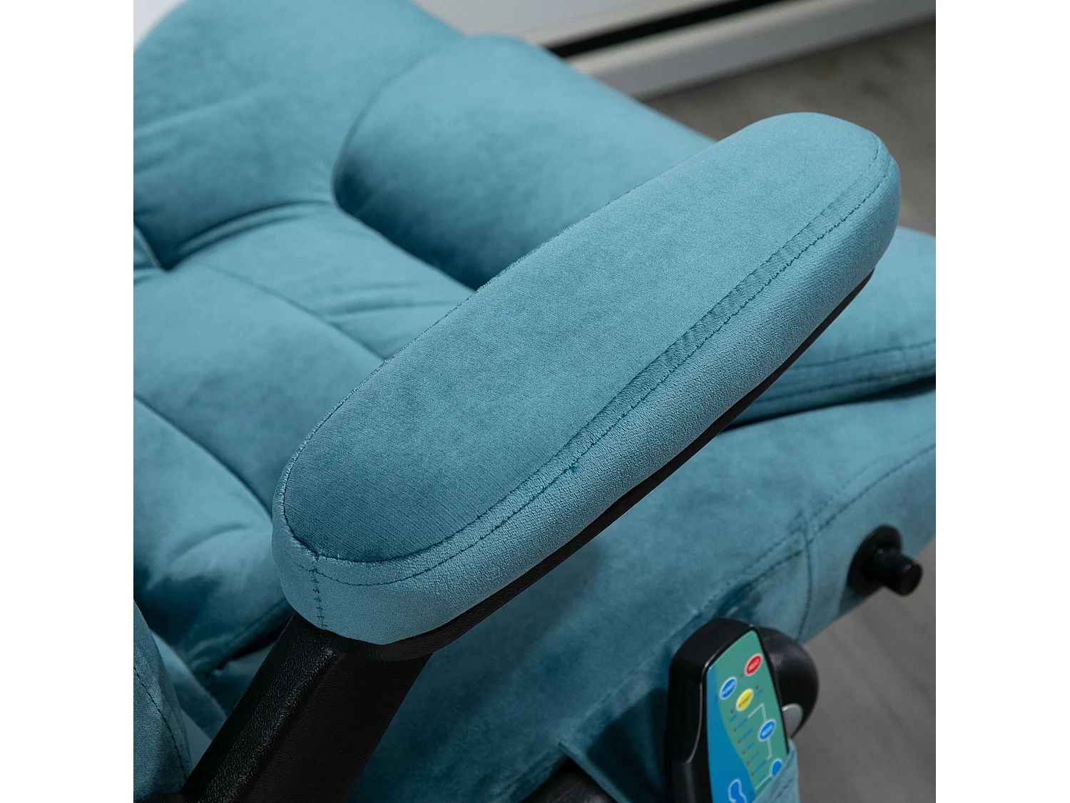 Cadeira de escritório em couro sintético com massagem e aquecimento, ergonômica, ajustável, azul, 120 kg