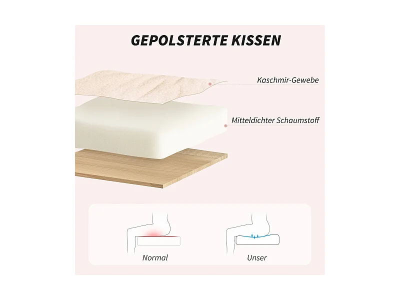 Chaise de Bureau ergonomica con accoudoirs, rembourrage laine, pivotante, réglable crème