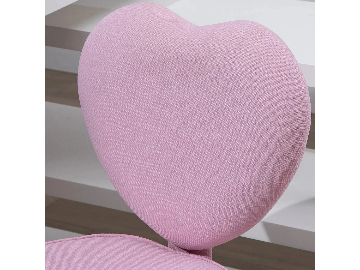 Sedia da ufficio girevole cuore in lino rosa con assise rimborsata 40x50x79-89cm