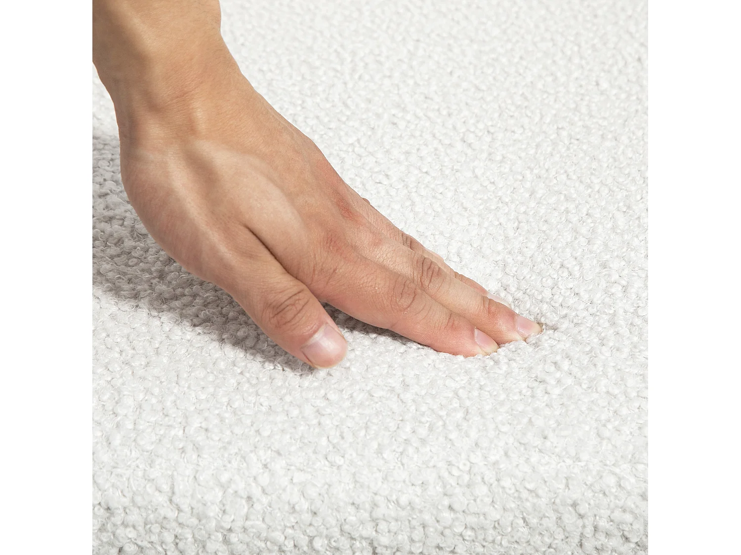 Sedia da ufficio girevole in velluto con comodini regolabili alta crema 60x61x79-88cm