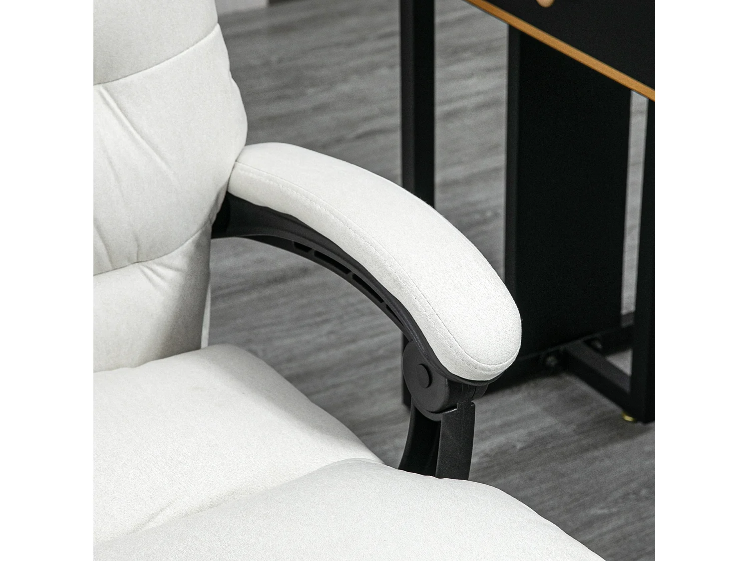 Fauteuil de Bureau massant en simili pelle crema dossier inclinabile 135° alta regolabile 120 kg