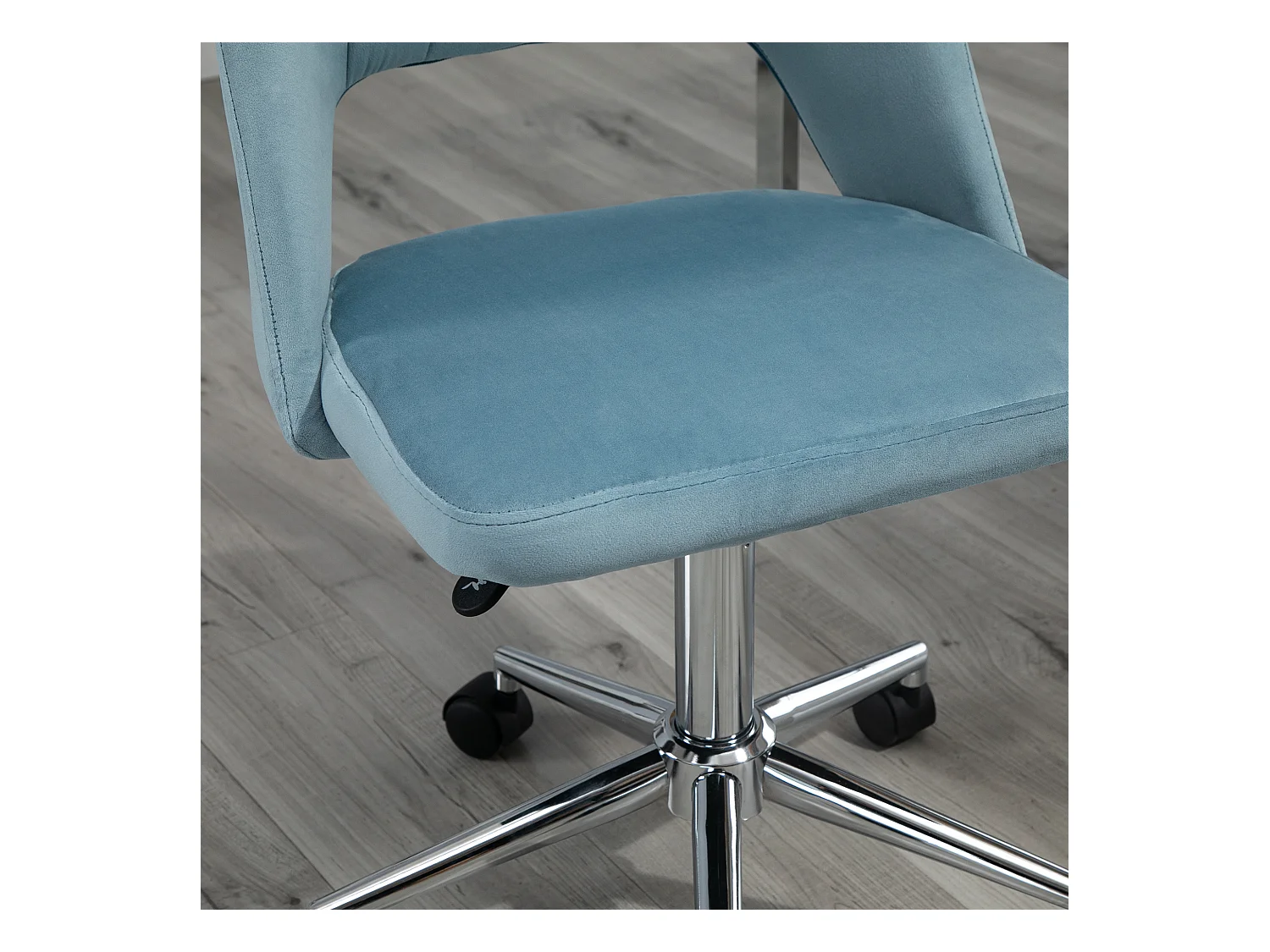 Sedia da ufficio ergonomica in velluto blu alta regolabile girevole per salotto e scrivania