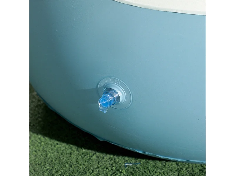 Sofá inflable con reposapiés y portavasos de plástico resistente para casa y camping, blanco, 125 x 100 x 87 cm