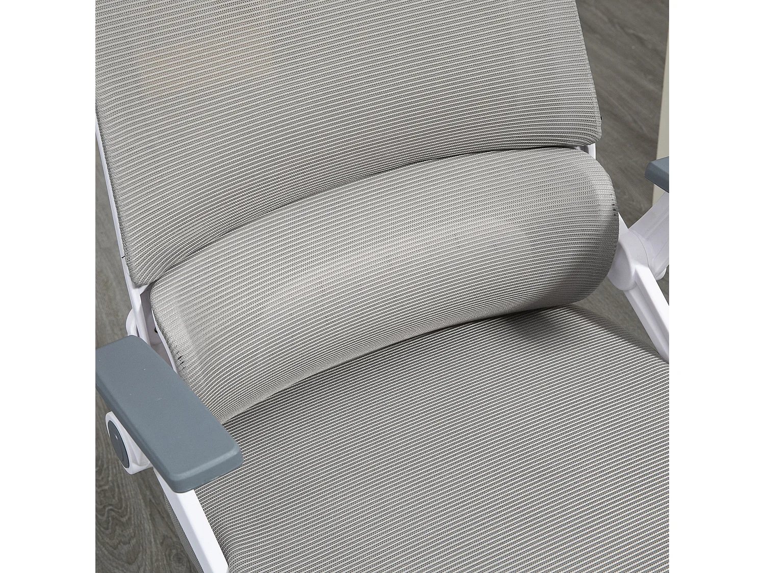 Silla ergonómica de oficina de malla con reposacabezas, reposabrazos ajustables y soporte lumbar, color gris