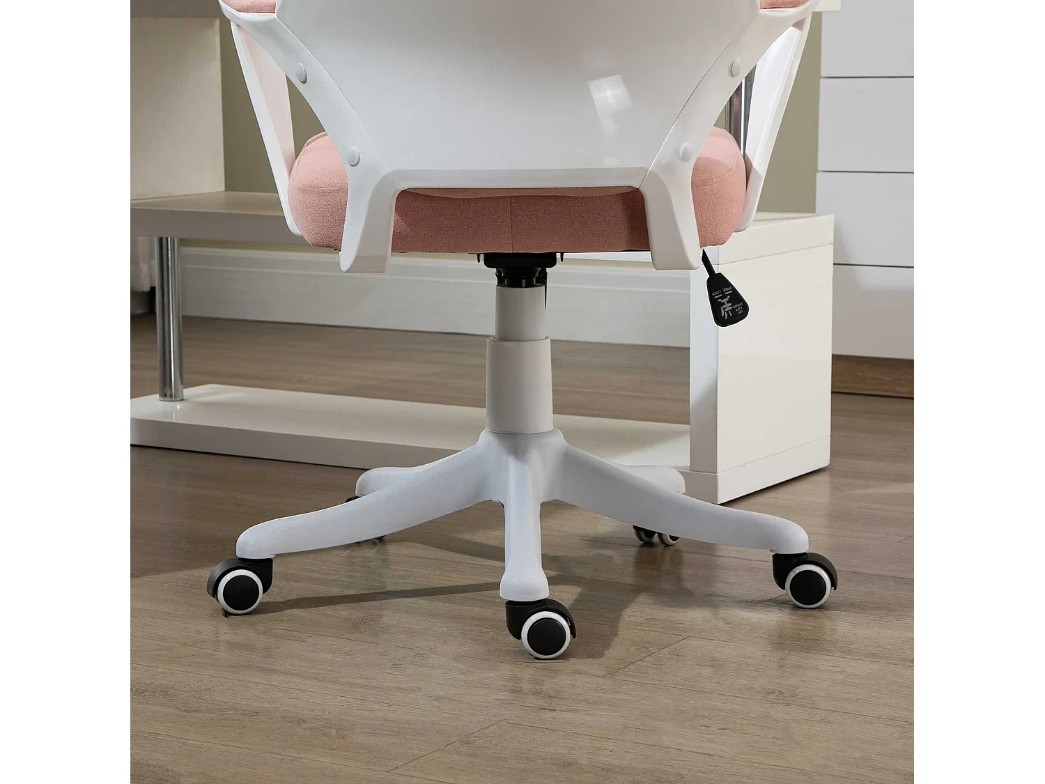 Chaise longue ergonomica in tessuto con soutien lombaire regolabile girevole rosa 62x69x92-100cm