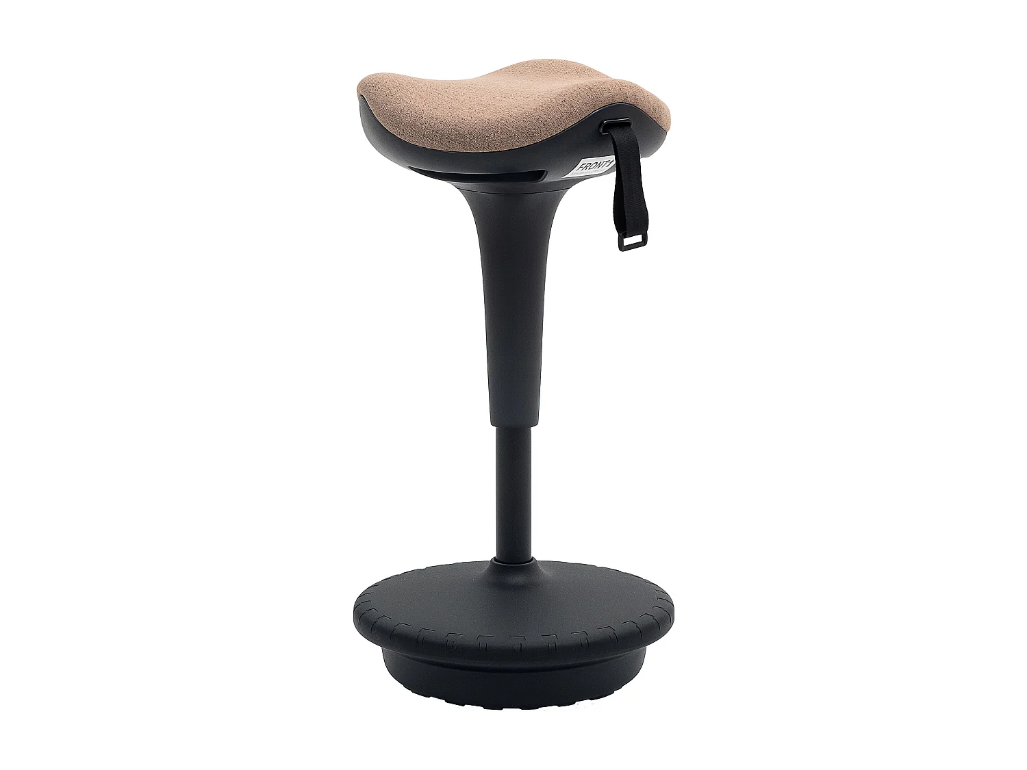 Tabouret bureau pivotant réglable tissu mousse ergonomique 68,5-83,5 cm brun